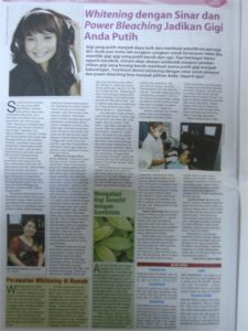 Wawancara drg Yeanne Rosseno oleh Tabloid Info Kecantikan Edisi Khusus “Trend Terbaru Perawatan Kecantikan Tahun 2010”